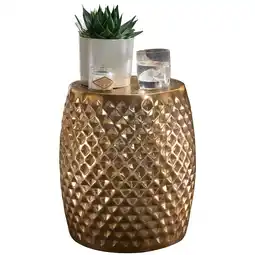 Netto Marken-Discount KADIMA DESIGN Orientalischer Beistelltisch ENNS: Hammerschlag-Aluminium, runde Form, kratzfrei Angebot