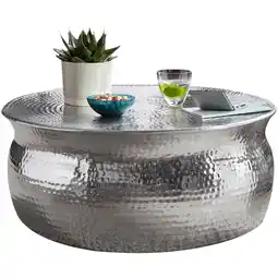 Netto Marken-Discount KADIMA DESIGN Orient Couchtisch: Handgefertigt, Hammerschlag-Aluminium, großzügige Ablagefläche Angebot