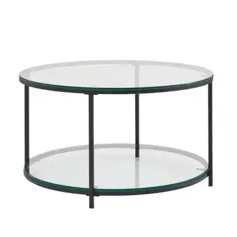 Netto Marken-Discount KADIMA DESIGN Couchtisch TREBBIA: Glas-Metall Mix, 2 Ablagen, 80x80x45 cm, Marmoroptik, stabil Angebot
