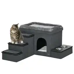 Netto Marken-Discount PawHut Katzenhütte Spanplatte, Polyester Angebot