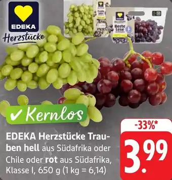 Gebauer's EDEKA Herzstücke Trauben hell oder rot Angebot