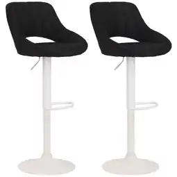Netto Marken-Discount CLP 2er Set Barhocker Milet Mit Stoffbezug I Drehbarer Barstuhl Mit Lehne Und Fußstütze Angebot