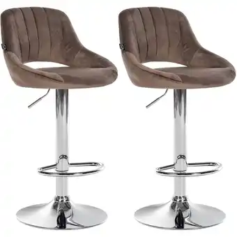 Netto Marken-Discount CLP 2er Set Barhocker Milet Mit Samt-Bezug I Drehbarer Barstuhl Mit Lehne Und Fußstütze Angebot