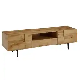 Netto Marken-Discount KADIMA DESIGN Lowboard Eiche-Dekor, Kachelmuster, Modern und Stilvoll, Spielekonsolen/DVDs Angebot