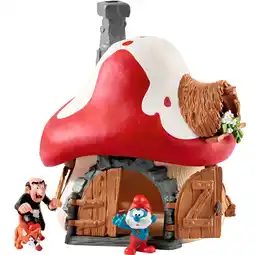 Netto Marken-Discount Schleich Spielgebäude Die Schlümpfe Schlumpf Haus mit 2 Figuren Angebot