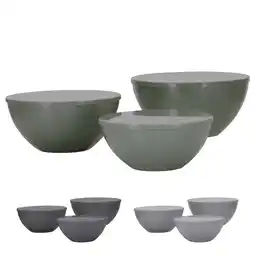 Netto Marken-Discount TRAVELLIFE Salat Schüssel Set Palma Camping Schalen Melamin Keramik Optik 6 tlg Farbe: Green Angebot