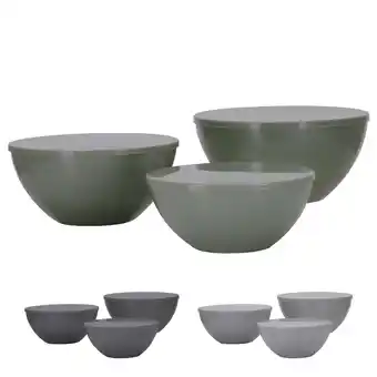 Netto Marken-Discount TRAVELLIFE Salat Schüssel Set Palma Camping Schalen Melamin Keramik Optik 6 tlg Farbe: Green Angebot