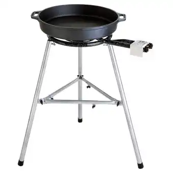 Netto Marken-Discount Große Gusseisenpfanne Ø 60 cm mit 2-Ring-Brenner und Paella-Fibel: Perfekt für 10-40 Personen Angebot