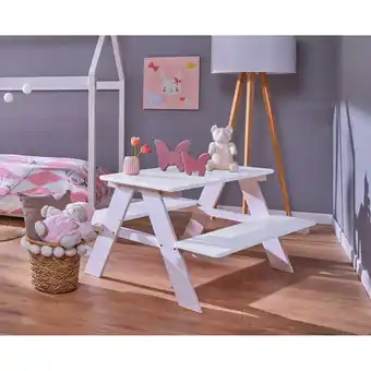 Netto Marken-Discount Inter Link Kindersitzgruppe Henning Spieltisch mit 1 Tisch und 2 Bänke - Weiß Angebot