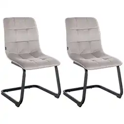 Netto Marken-Discount CLP 2er Set Esszimmerstuhl Vermont Mit Samt-Bezug I Gepolsterter Freischwinger-Stuhl Angebot