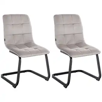Netto Marken-Discount CLP 2er Set Esszimmerstuhl Vermont Mit Samt-Bezug I Gepolsterter Freischwinger-Stuhl Angebot