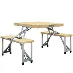 Netto Marken-Discount Outsunny Campingtisch Tannenholz, Aluminium, Metall Angebot