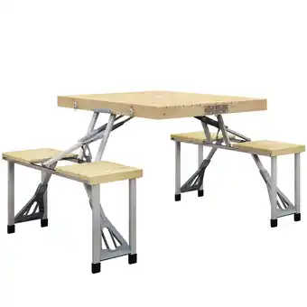 Netto Marken-Discount Outsunny Campingtisch Tannenholz, Aluminium, Metall Angebot