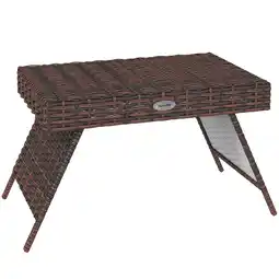 Netto Marken-Discount Outsunny Rattan Beistelltisch PE Rattan, Verzinkter Stahl Angebot