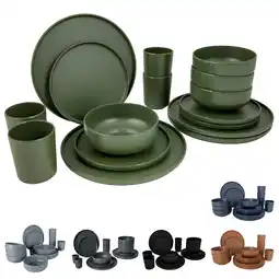 Netto Marken-Discount BO-CAMP Melamin Campinggeschirr Set Patom Reise Essgeschirr Teller Becher 16tlg Farbe: anthrazit Angebot