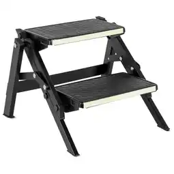 Netto Marken-Discount BRUNNER Doppel Trittstufe Ruckstep Black Fluo Wohnwagen Einstieg Camping Tritt Angebot