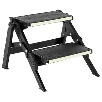 Netto Marken-Discount BRUNNER Doppel Trittstufe Ruckstep Black Fluo Wohnwagen Einstieg Camping Tritt Angebot
