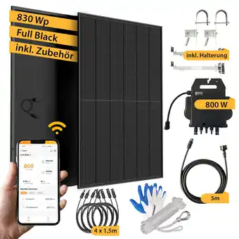 Netto Marken-Discount VALE All-In-One Balkonkraftwerk 830W/800W, Full Black inkl. Solarmodul-Balkonhalterung Angebot