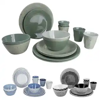 Netto Marken-Discount BO-CAMP Melamin Campinggeschirr Set Mix&Match Essgeschirr Teller Becher 16tlg Farbe: schwarz Angebot