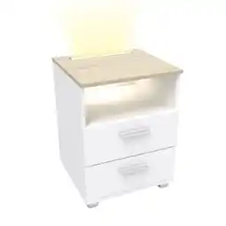 Netto Marken-Discount kalb Mila - Nachtkonsole Nachttisch mit integriertem LED Licht, dimmbar Farbe: Eiche Angebot
