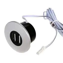 Netto Marken-Discount kalb Einbau USB-Hub, Silbergrau, Steckdose für Smartphone, Tablet, E-Reader Möbeleinbau 12V Angebot