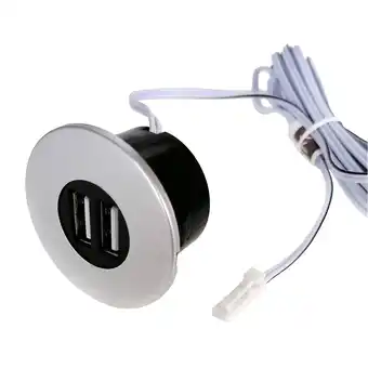 Netto Marken-Discount kalb Einbau USB-Hub, Silbergrau, Steckdose für Smartphone, Tablet, E-Reader Möbeleinbau 12V Angebot