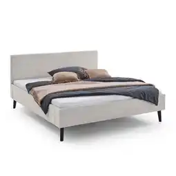 Netto Marken-Discount Polsterbett 180 x 200 Viola Bettgestell mit Kopfteil Beige Angebot