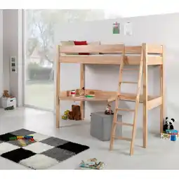 Netto Marken-Discount Relita - Hochbett RENATE Buche massiv natur lackiert, mit Schreibtisch Angebot