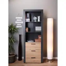 Netto Marken-Discount Inter Link Standregal Bücherregal Corbeto - Anthrazit und Eiche Artisan Nachbildung Angebot