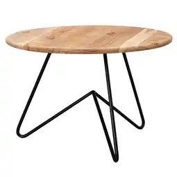 Netto Marken-Discount KADIMA DESIGN Akazienholz Couchtisch mit Haarnadelgestell, modernes Design, große Ablagefläche Angebot