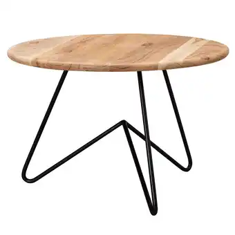 Netto Marken-Discount KADIMA DESIGN Akazienholz Couchtisch mit Haarnadelgestell, modernes Design, große Ablagefläche Angebot