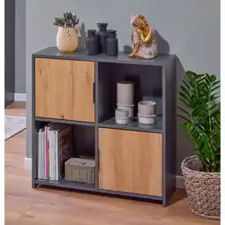 Netto Marken-Discount Inter Link Kommode Bücherregal Pepeto - Anthrazit und Eiche Artisan Nachbildung Angebot