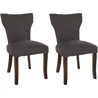 Netto Marken-Discount CLP 2er Set Esszimmerstuhl Zadar Mit Stoff-Bezug Und Nieten I Küchenstuhl Mit Holz-Gestell Angebot