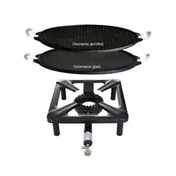 Netto Marken-Discount Hockerkocher-Set mit Gusseisen-Grillplatte Ø 38 cm und Gasbrenner Angebot