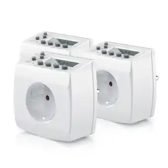 Netto Marken-Discount BEARWARE 3x digitale Zeitschaltuhr in kompakter Bauform Kinderschutzsicherung / Zufallsschaltung Angebot