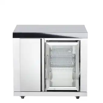 Netto Marken-Discount ALL'GRILL Modul 6: Schrank mit 3 Regalfächern und hochwertigem CASO Kühlschrank, 96x58x90 cm Angebot