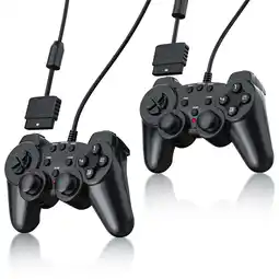 Netto Marken-Discount CSL 2x PlayStation-Controller, PS2 Gamepad mit Dual Vibration (Rumble Effekt), Präzision & Komfort Angebot