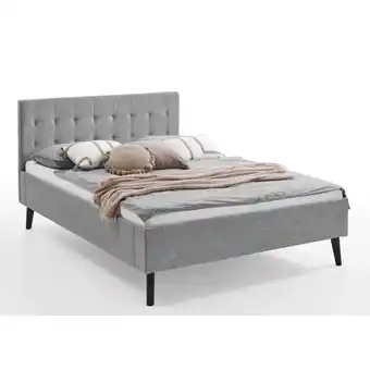 Netto Marken-Discount Polsterbett 140 x 200 Amira Bettgestell mit Kopfteil Grau Angebot