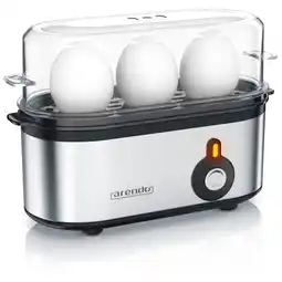 Netto Marken-Discount Arendo Eierkocher 3-fach, 210 W, Edelstahl, Härtegrad einstellbar, für 1-3 Eier, silber/schwarz Angebot