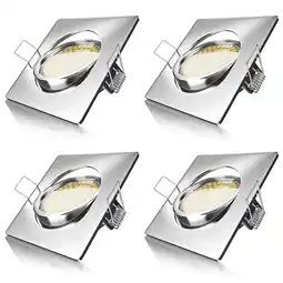 Netto Marken-Discount Brandson 4x LED Einbaustrahler in Edelstahl Optik, schwenkbarer Deckenspot mit 320 Lumen / Warmweiß Angebot