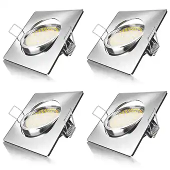 Netto Marken-Discount Brandson 4x LED Einbaustrahler in Edelstahl Optik, schwenkbarer Deckenspot mit 320 Lumen / Warmweiß Angebot