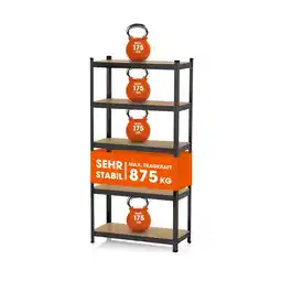 Netto Marken-Discount EASYmaxx Schwerlastregal mit 5 belastbaren Holzböden 180x90x40cm Angebot