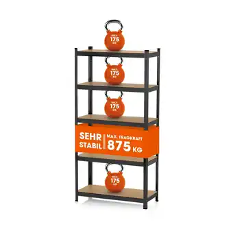 Netto Marken-Discount EASYmaxx Schwerlastregal mit 5 belastbaren Holzböden 180x90x40cm Angebot