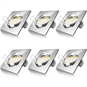 Netto Marken-Discount Brandson 6x LED Einbaustrahler in Edelstahl Optik, schwenkbarer Deckenspot mit 320 Lumen / Warmweiß Angebot