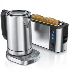 Netto Marken-Discount Arendo Frühstücks-Set in Edelstahl Design - Wasserkocher mit Temperaturauswahl & Toaster Angebot