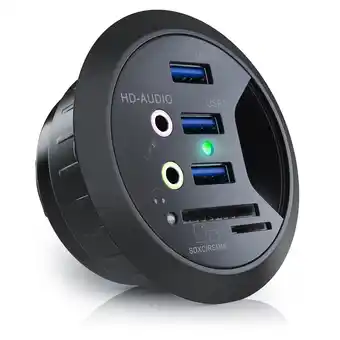 Netto Marken-Discount CSL Tisch USB Hub mit Kartenleser & Aux Anschluss 3x USB 3.2 Gen1/ 2x 3,5mm Klinke / microSD + SDXC Angebot