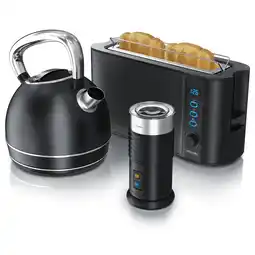 Netto Marken-Discount Arendo Frühstücks-Set in Schwarz matt - Wasserkocher / Toaster / Milchaufschäumer Angebot