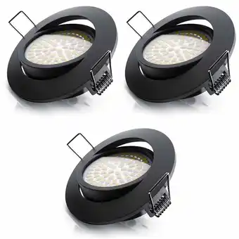 Netto Marken-Discount Brandson 3x LED Deckenspots dimmbar & schwenkbar Einbaustrahler mit Aluminium Rahmen in schwarz Angebot
