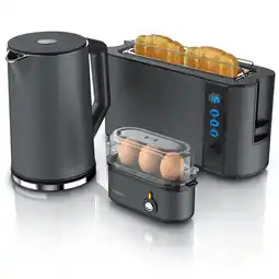 Netto Marken-Discount Arendo Frühstücks-Set in grau Wasserkocher / Toaster / Eierkocher Angebot
