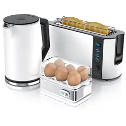 Netto Marken-Discount Arendo Frühstücks-Set in weiß - Wasserkocher / Toaster / Eierkocher Angebot